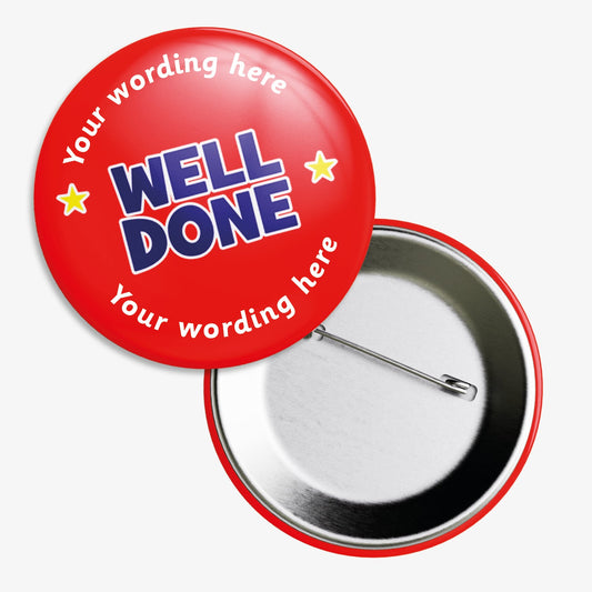 10 Personalised Wow Badges - 50mm