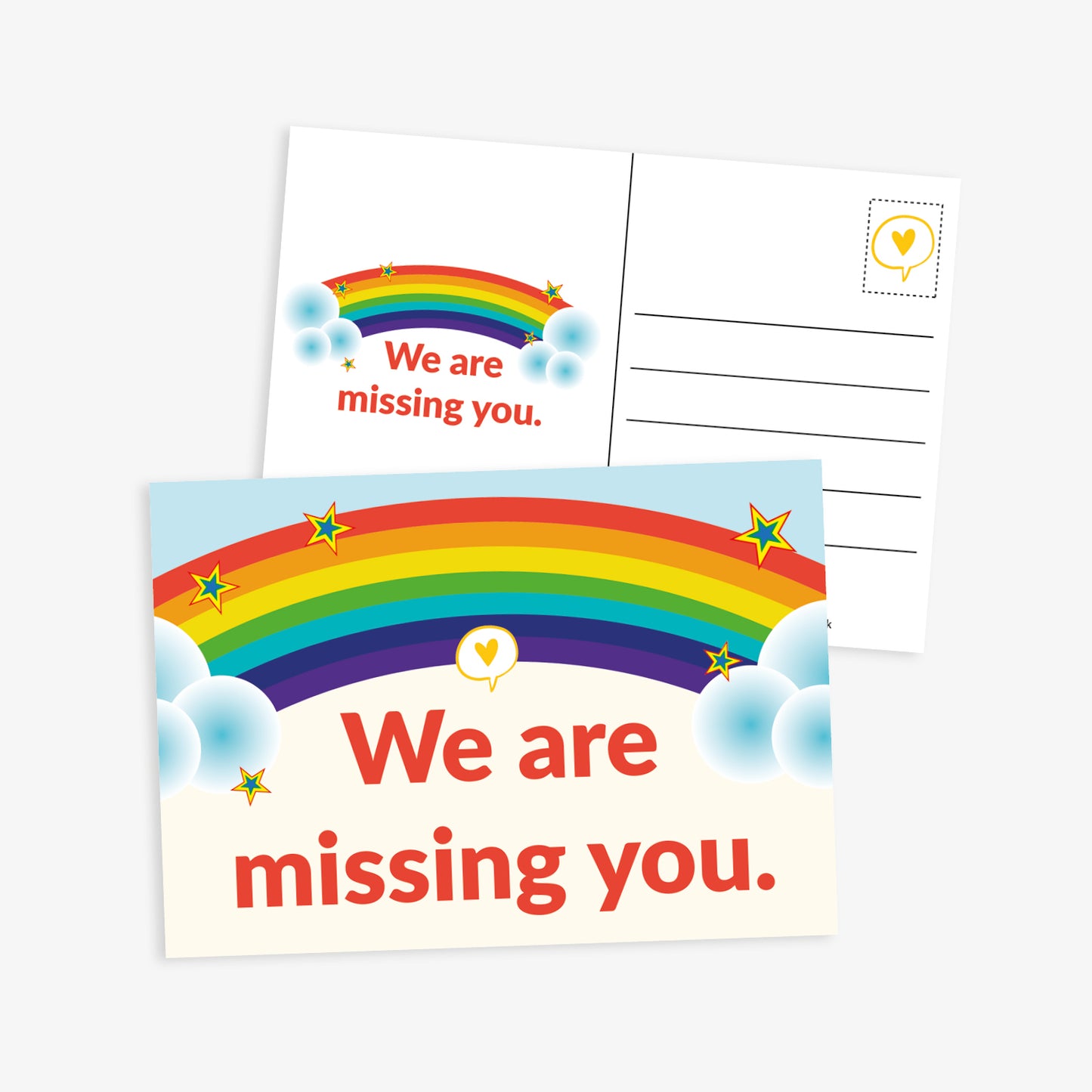 20 We Are Missing You Postcards - A6