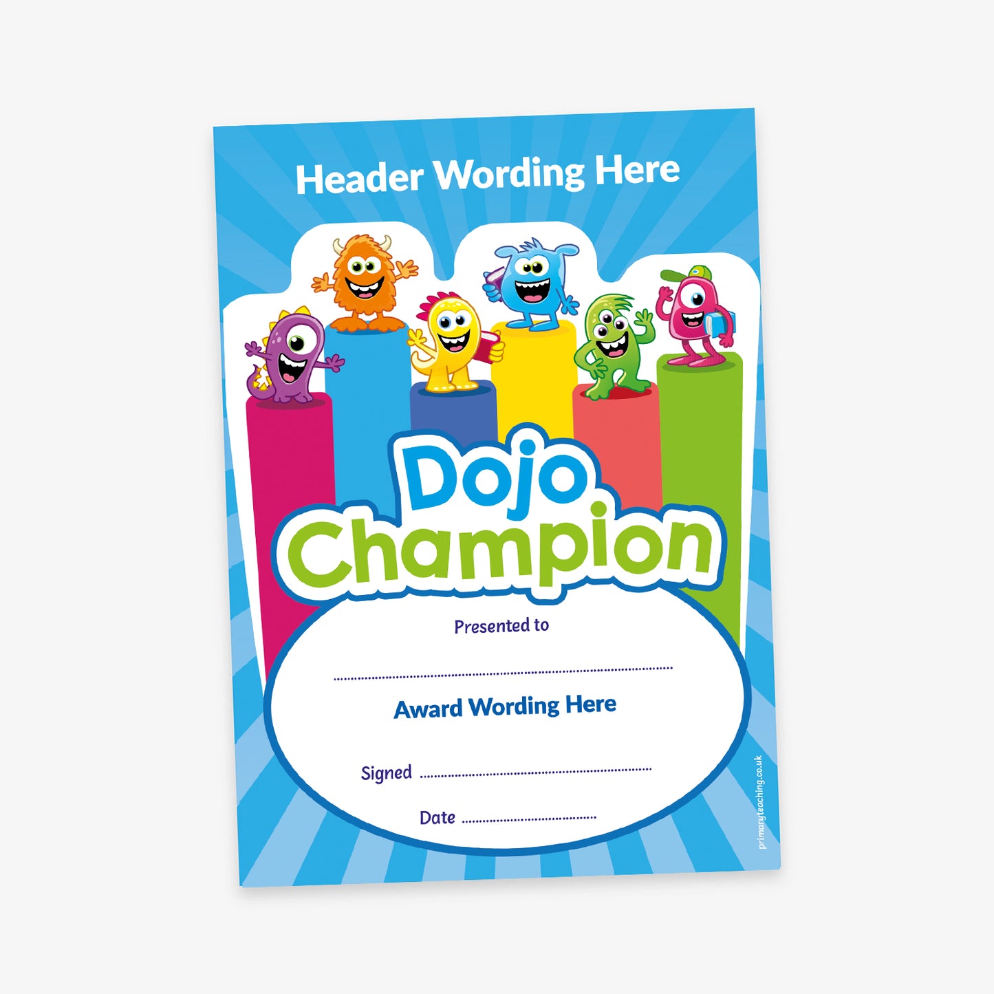 Personalised Dojo Champion Certificate - A5