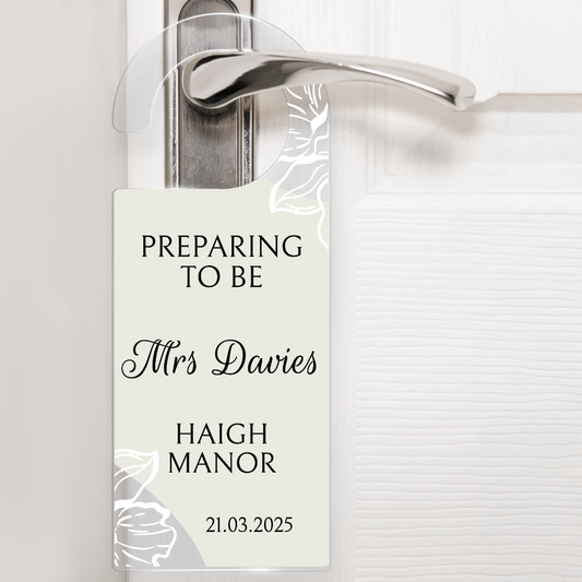 Personalised Acrylic Door Hanger - 78mm x 200mm