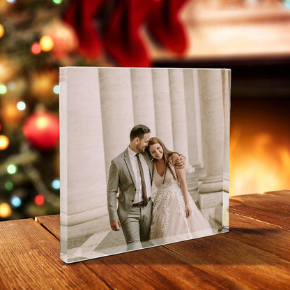 Personalised Photo Upload Freestanding Block/Coaster - 100mm x 100mm Square