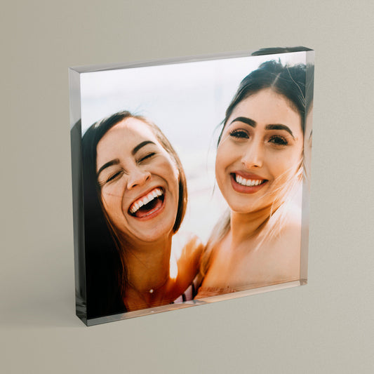 Personalised Photo Upload Freestanding Block/Coaster - 100mm x 100mm Square