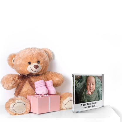 Personalised Polaroid Photo Upload Freestanding Block/Coaster - 100mm x 100mm Square