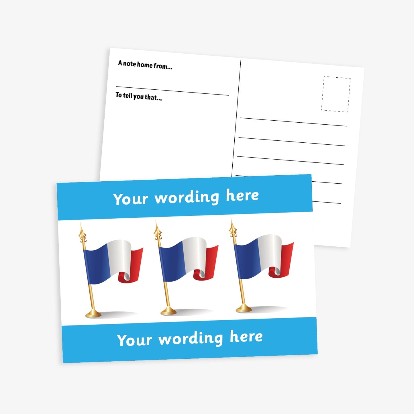 Personalised French Flag Postcard - A6