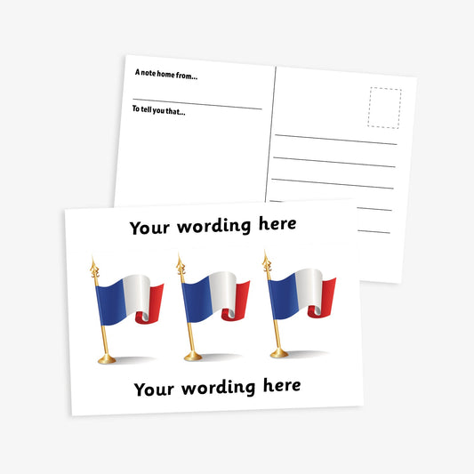 Personalised French Flag Postcard - A6