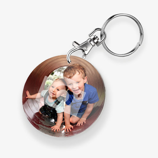 Personalised Photo Upload Circular Keyring  - 50mm