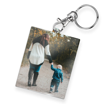 Personalised Photo Upload Rectangle Keyring  - 63mm x 51mm