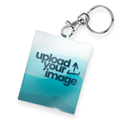 Personalised Photo Upload Rectangle Keyring  - 63mm x 51mm