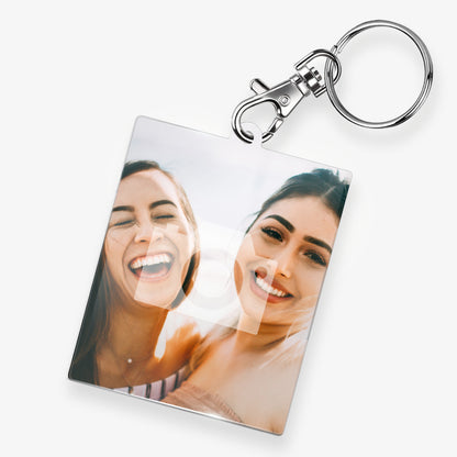 Personalised Photo Upload Rectangle Keyring  - 63mm x 51mm