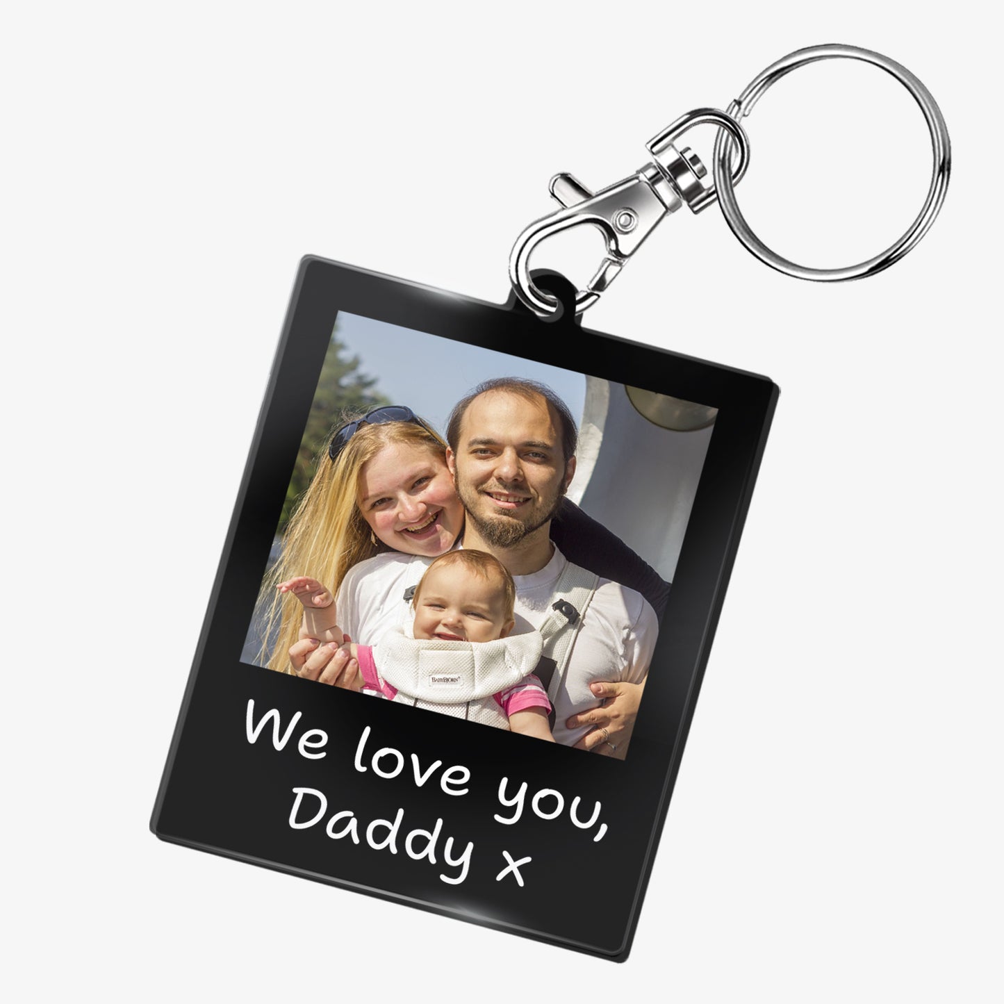 Personalised Polaroid Photo Upload Rectangle Keyring  - 63mm x 51mm