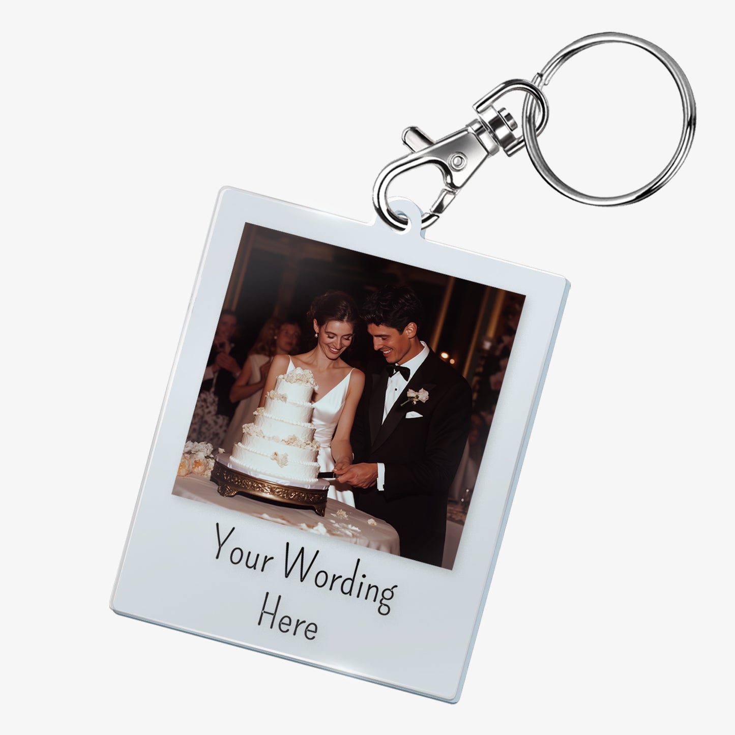 Personalised Polaroid Photo Upload Rectangle Keyring  - 63mm x 51mm