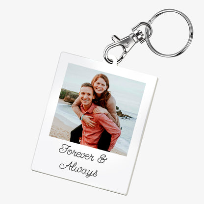 Personalised Polaroid Photo Upload Rectangle Keyring  - 63mm x 51mm