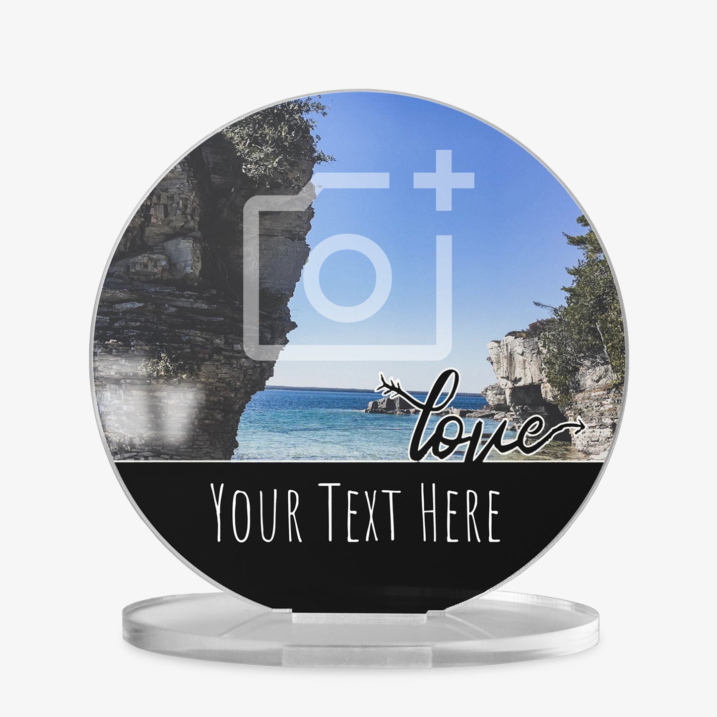 Personalised Love Photo Upload Circle Plaque - 100mm