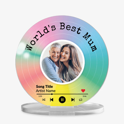 Personalised Upload Vinyl Music Circle Plaque - 100mm