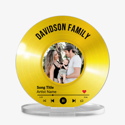 Personalised Upload Vinyl Music Circle Plaque - 100mm