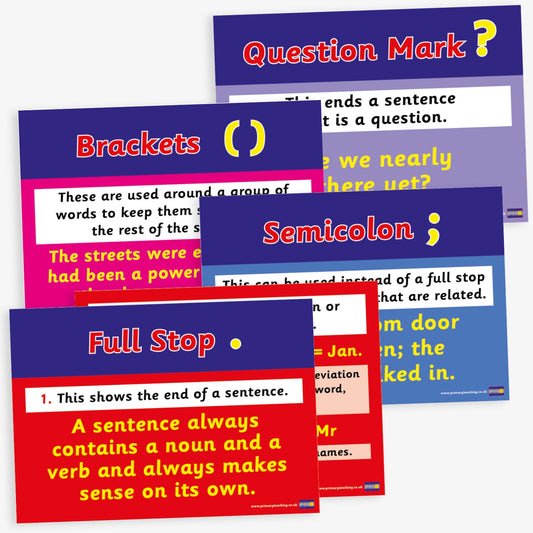 17 Literacy Punctuation Posters - A4