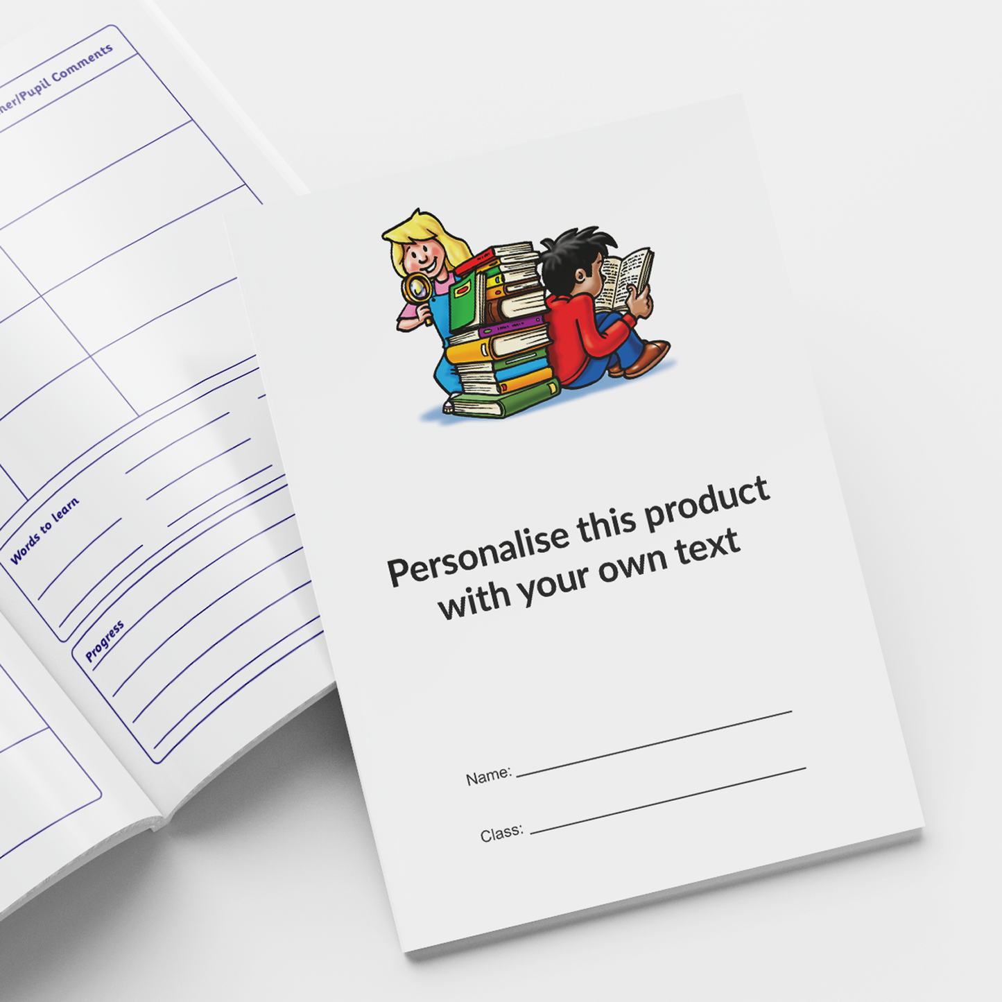 100 Personalised Reading Record Book - Children - A5