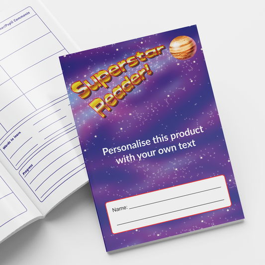 100 Personalised Reading Record Book - Superstar Reader - A5