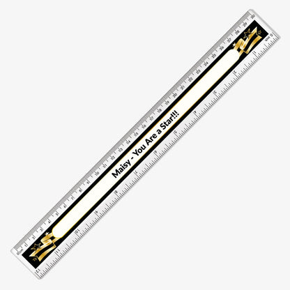 Personalised Gold Banner Ruler - 30cm