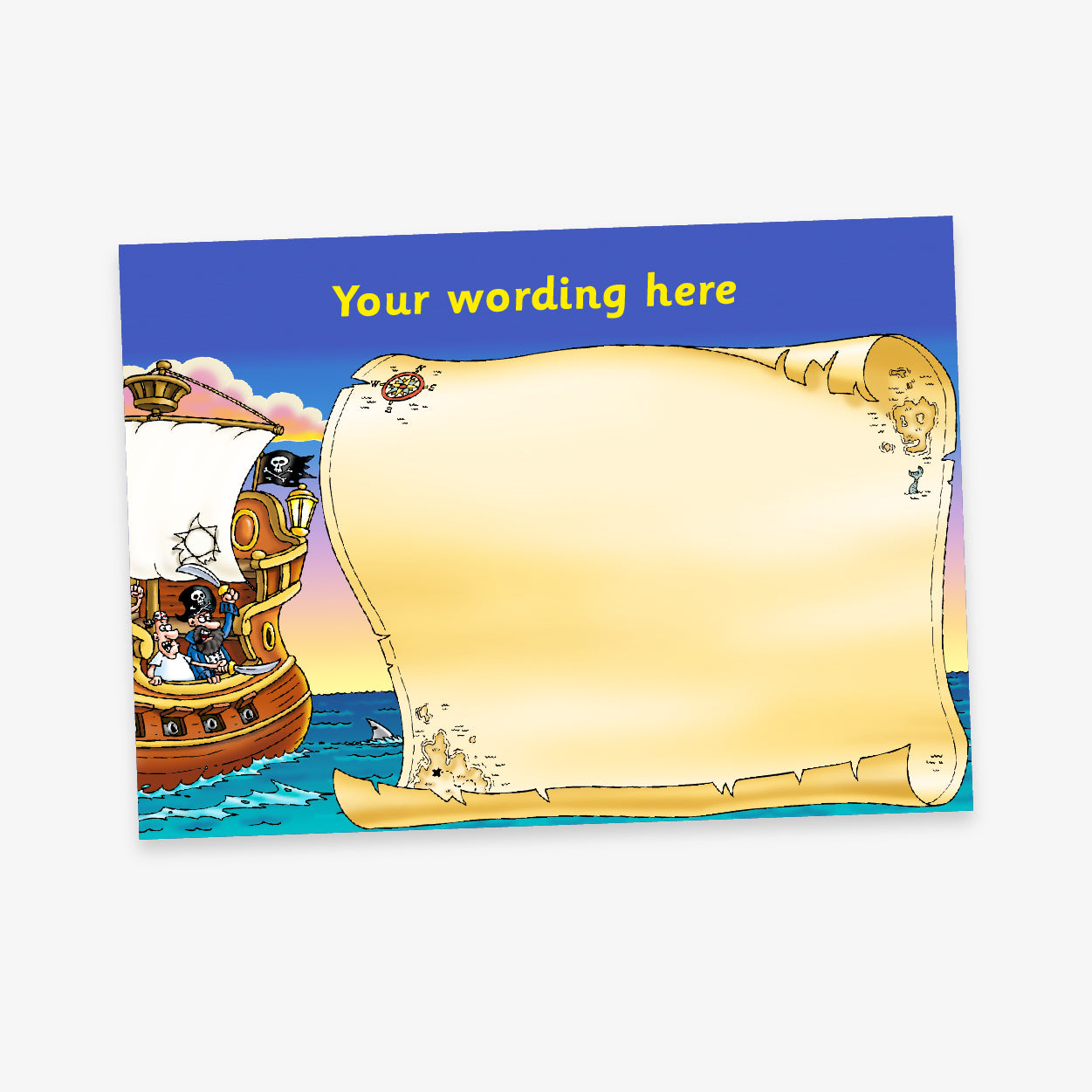 Pirate Ship Sticker Collector Card | Personalised | A5