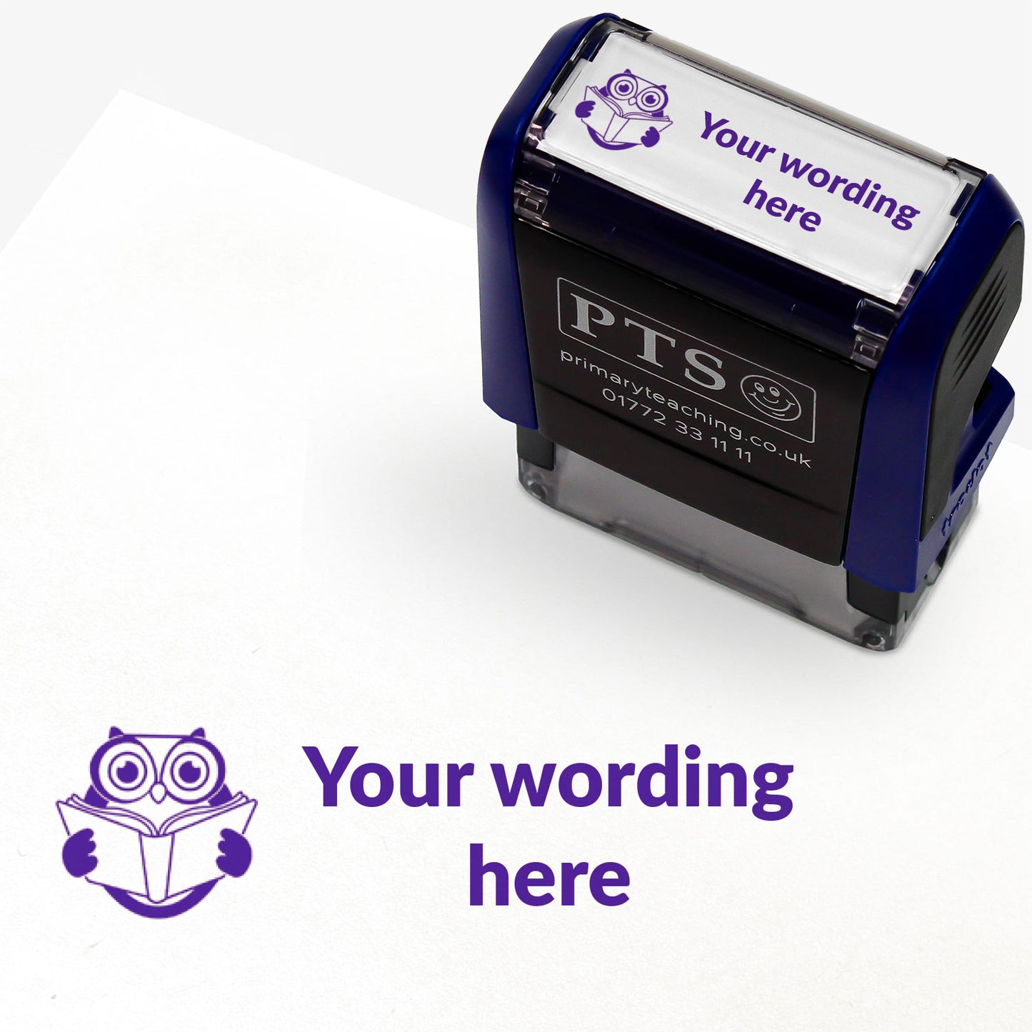 Personalised Owl Reading Stamper - 38 x 15mm