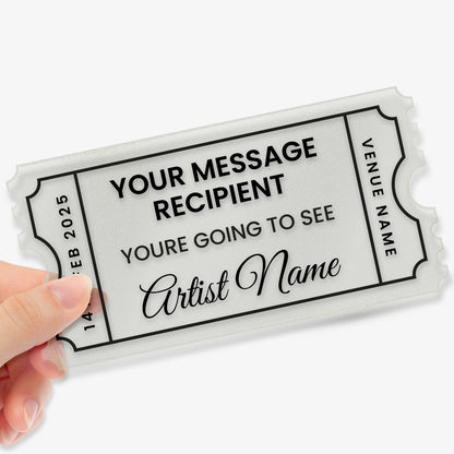 Personalised Frosted Acrylic Ticket - 140mm x 70mm