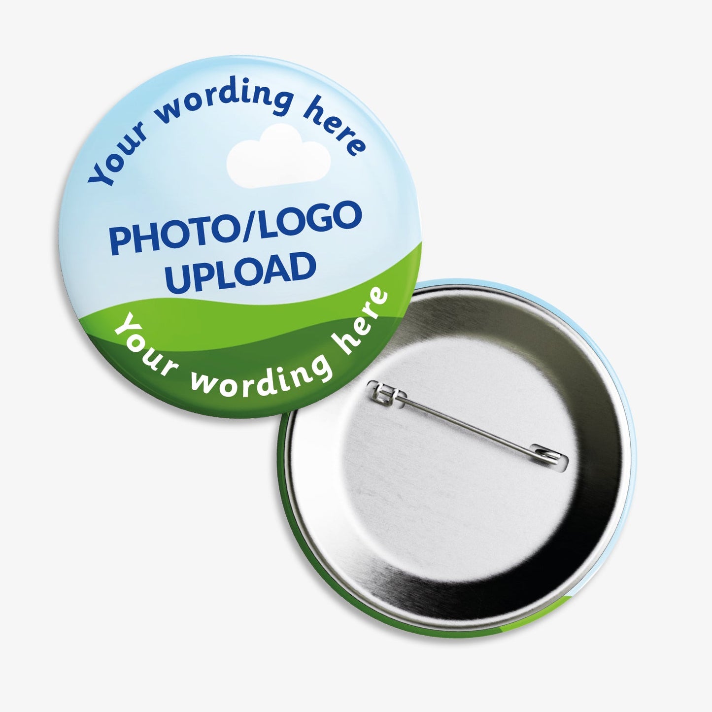 10 Personalised Upload Your Own Image Badges - 38mm