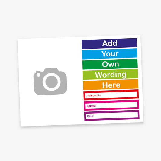 Upload Your Own Image Rainbow Certificate - A5