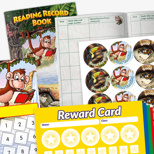 100 Reading Record Books Value Pack - Jungle - A5
