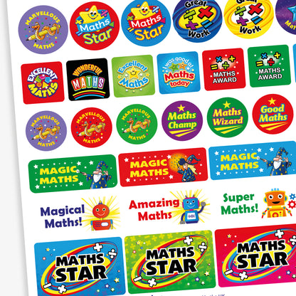 55 Maths Assorted Shape and Size Stickers