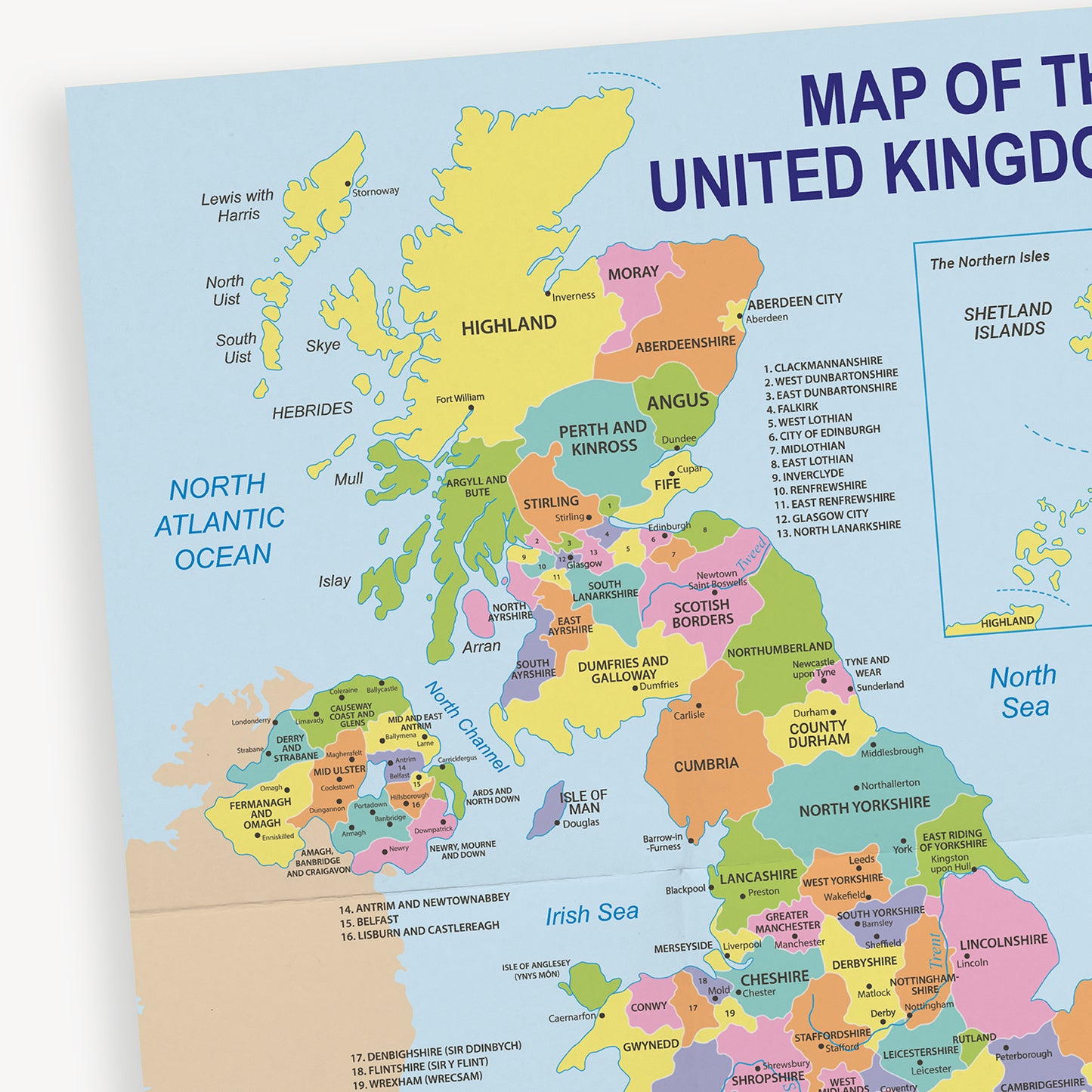 Political Map of the United Kingdom Poster - A2