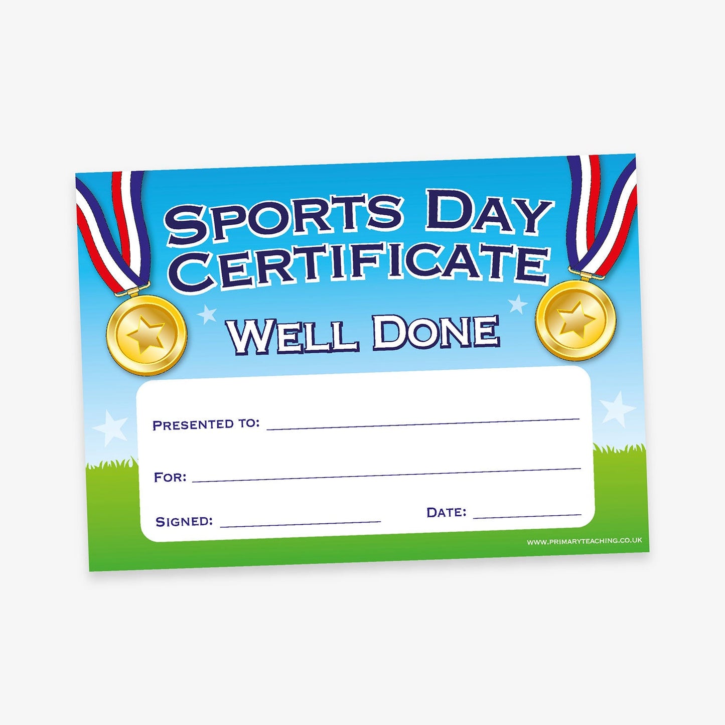 20 Sports Day Well Done Certificates - A5