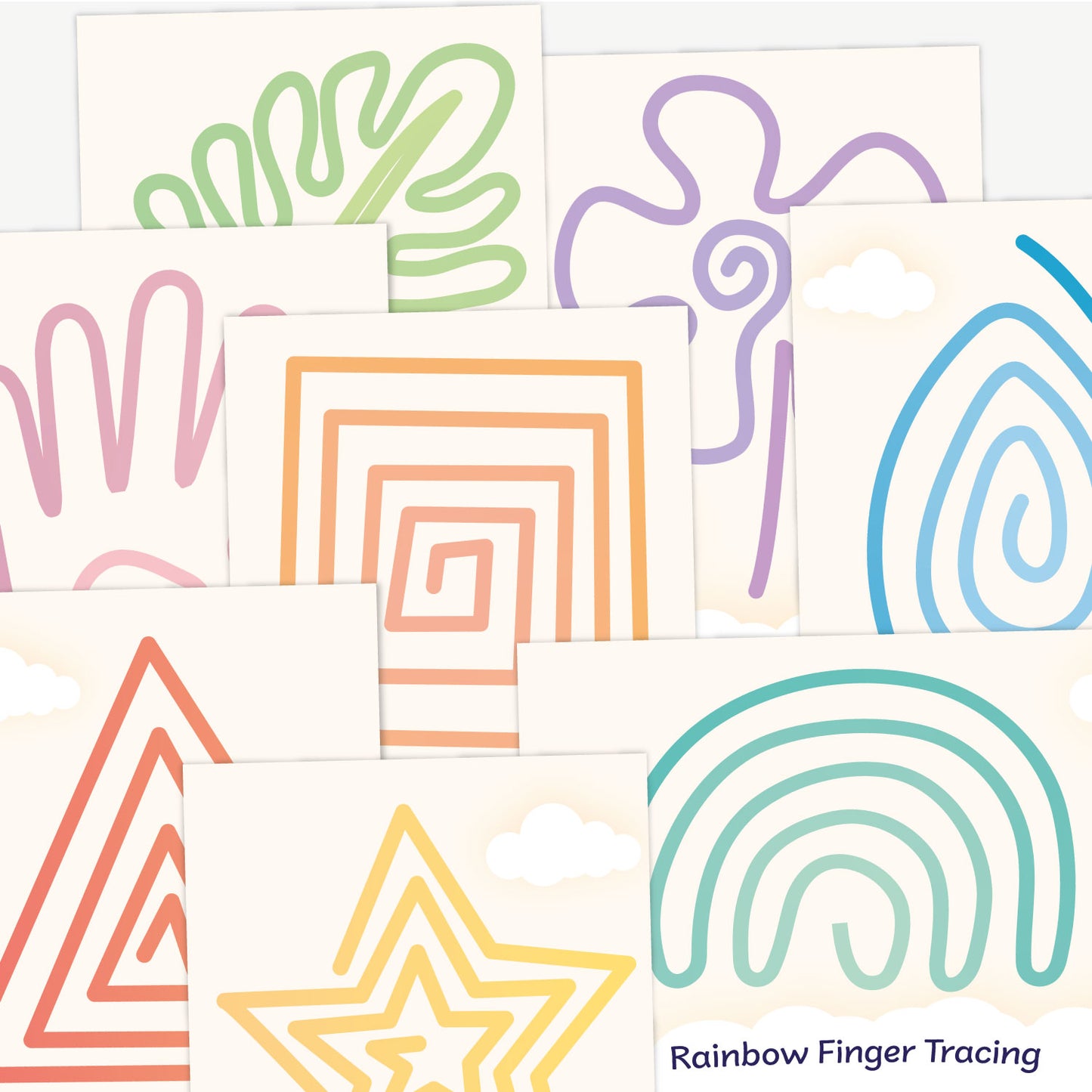 8 Finger Tracing Calming Cards - A5