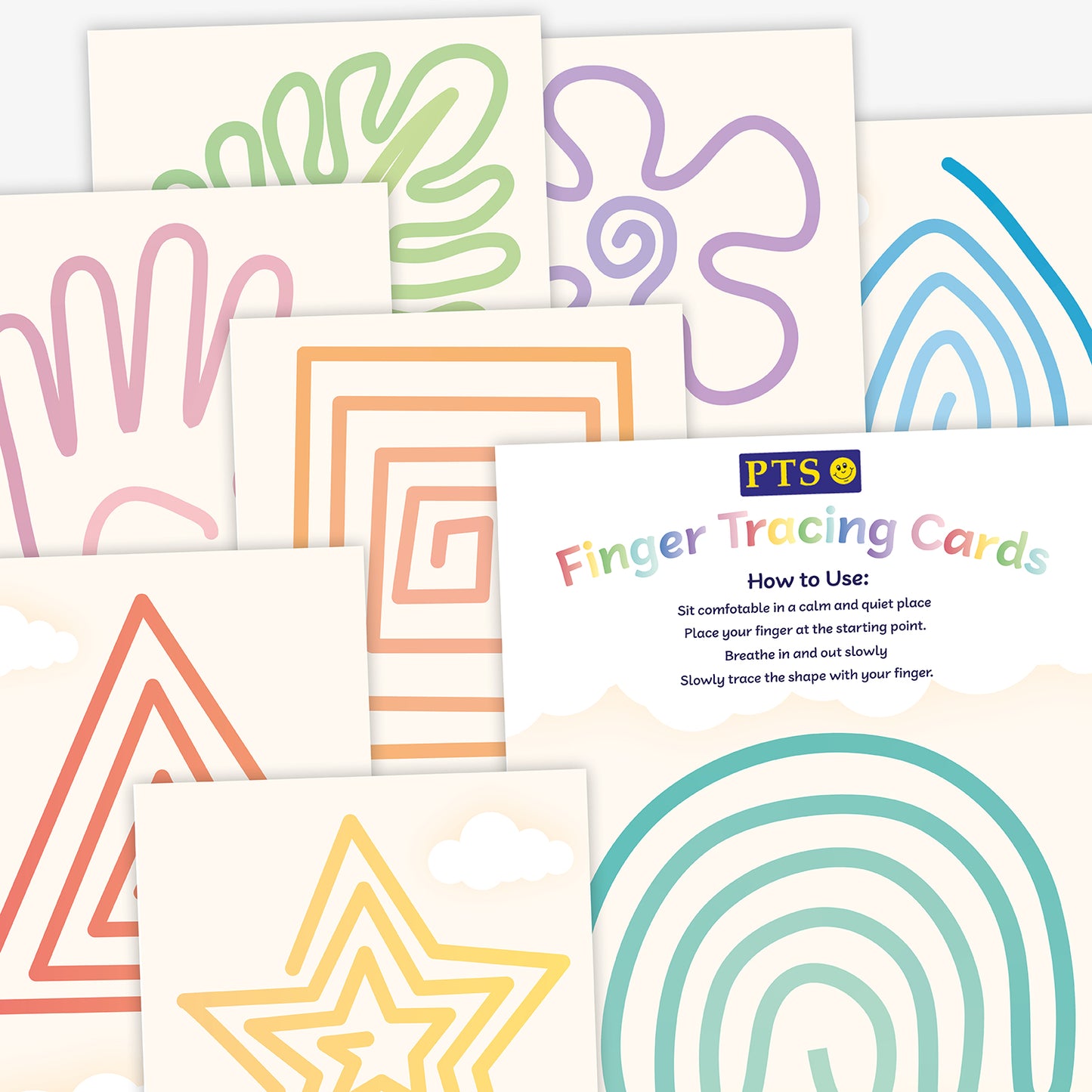 8 Finger Tracing Calming Cards - A5