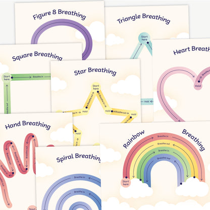 8 Finger Tracing Breathing Cards - A5