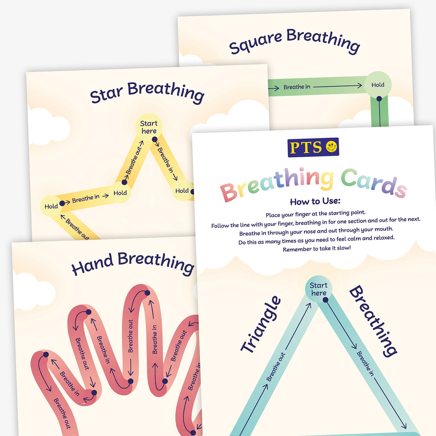 8 Finger Tracing Breathing Cards - A5