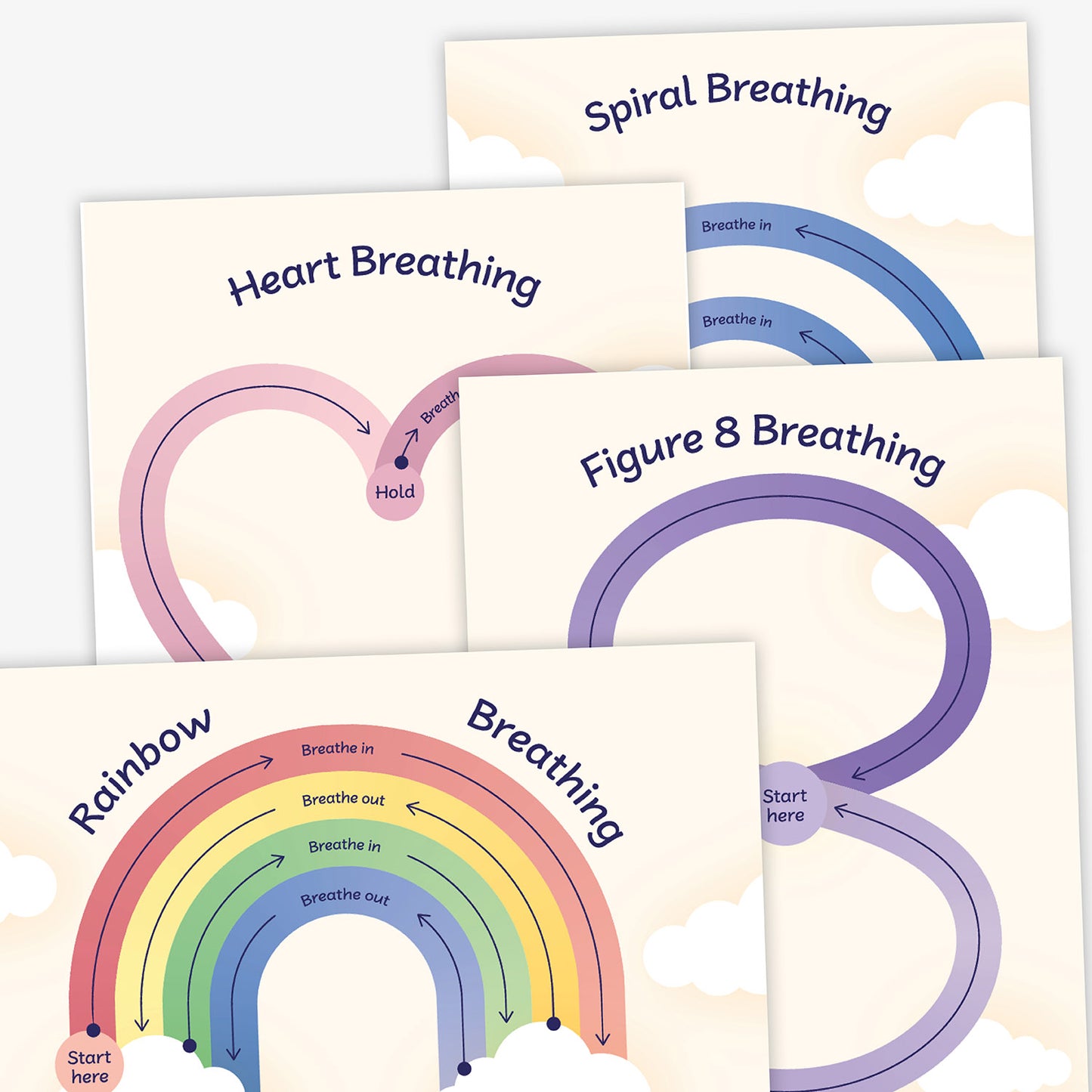 8 Finger Tracing Breathing Cards - A5