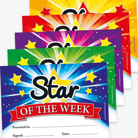 Assorted Star of the Week Certificates - A5