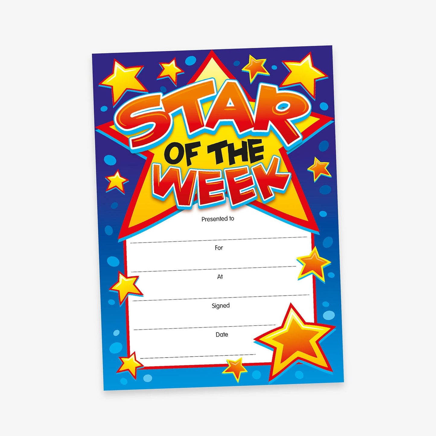 20 Star of the Week Medal Certificates - A5