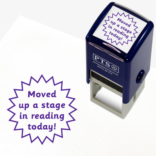 Moved Up a Stage in Reading Today! Stamper - Purple - 25mm