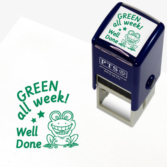 Green All Week Well Done Frog Stamper - Green - 25mm