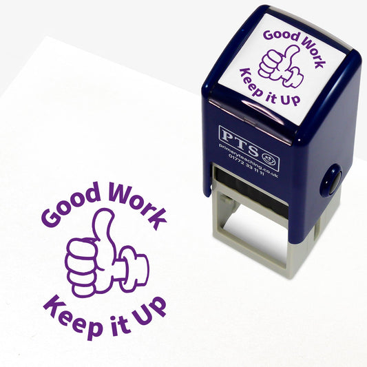 Good Work Keep It Up Thumbs Up Stamper - 25mm