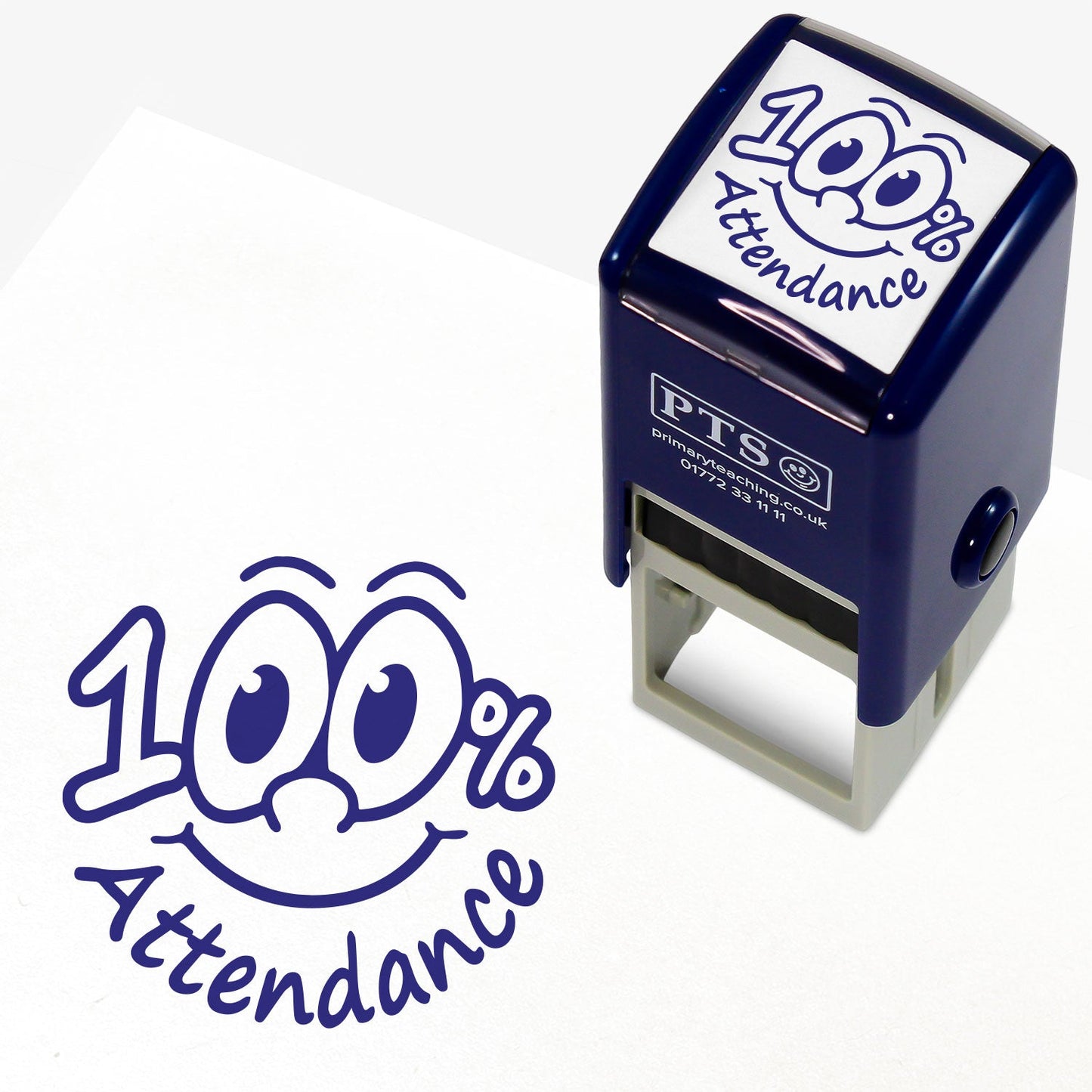 100% Attendance Stamper - Blue - 25mm