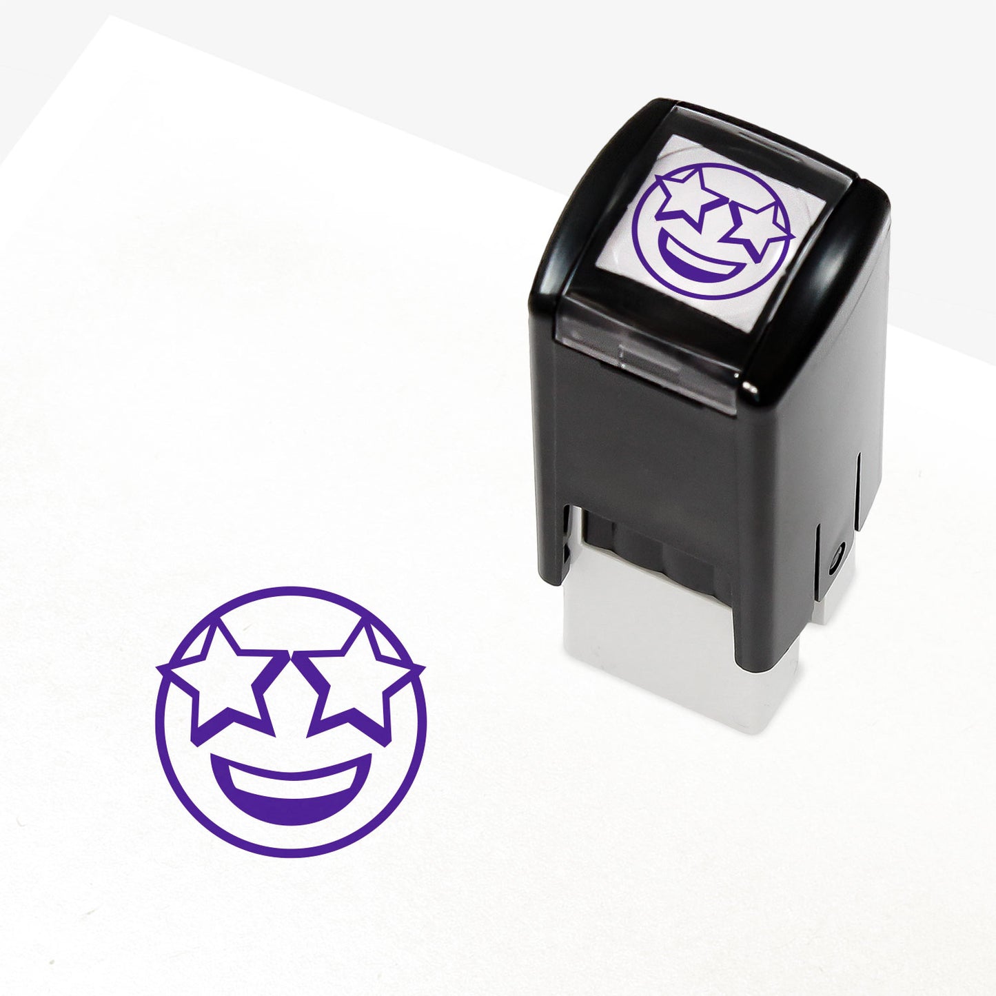 Mini Starry-Eyed Emoji Stamper - Purple - 10mm