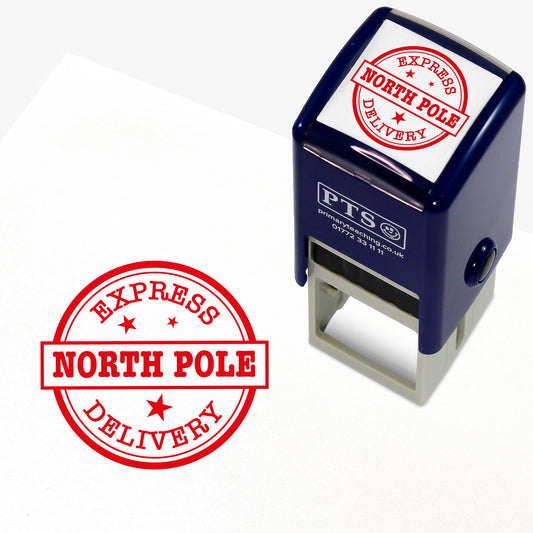 North Pole Express Delivery Stamper - Red - 25mm