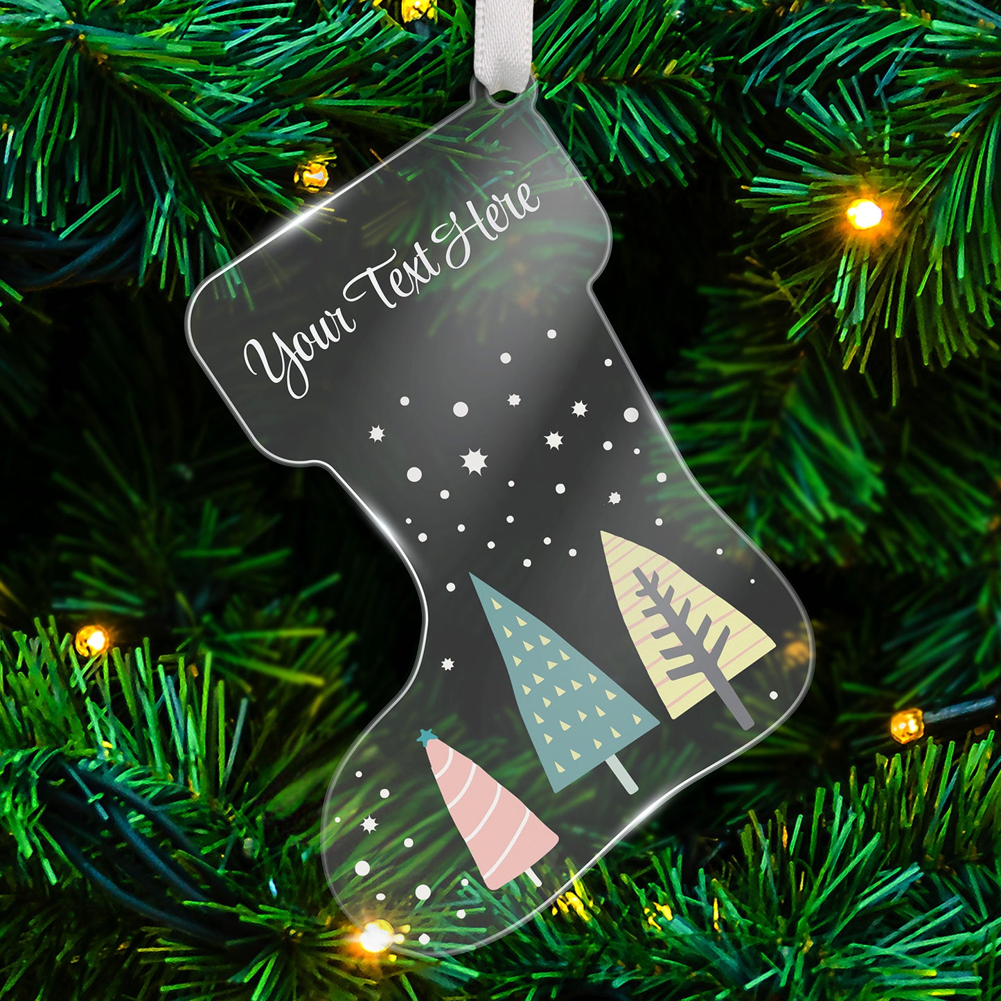 Personalised Christmas Stocking Bauble - 87mm x 97mm