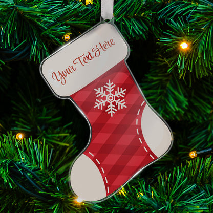 Personalised Christmas Stocking Bauble - 87mm x 97mm