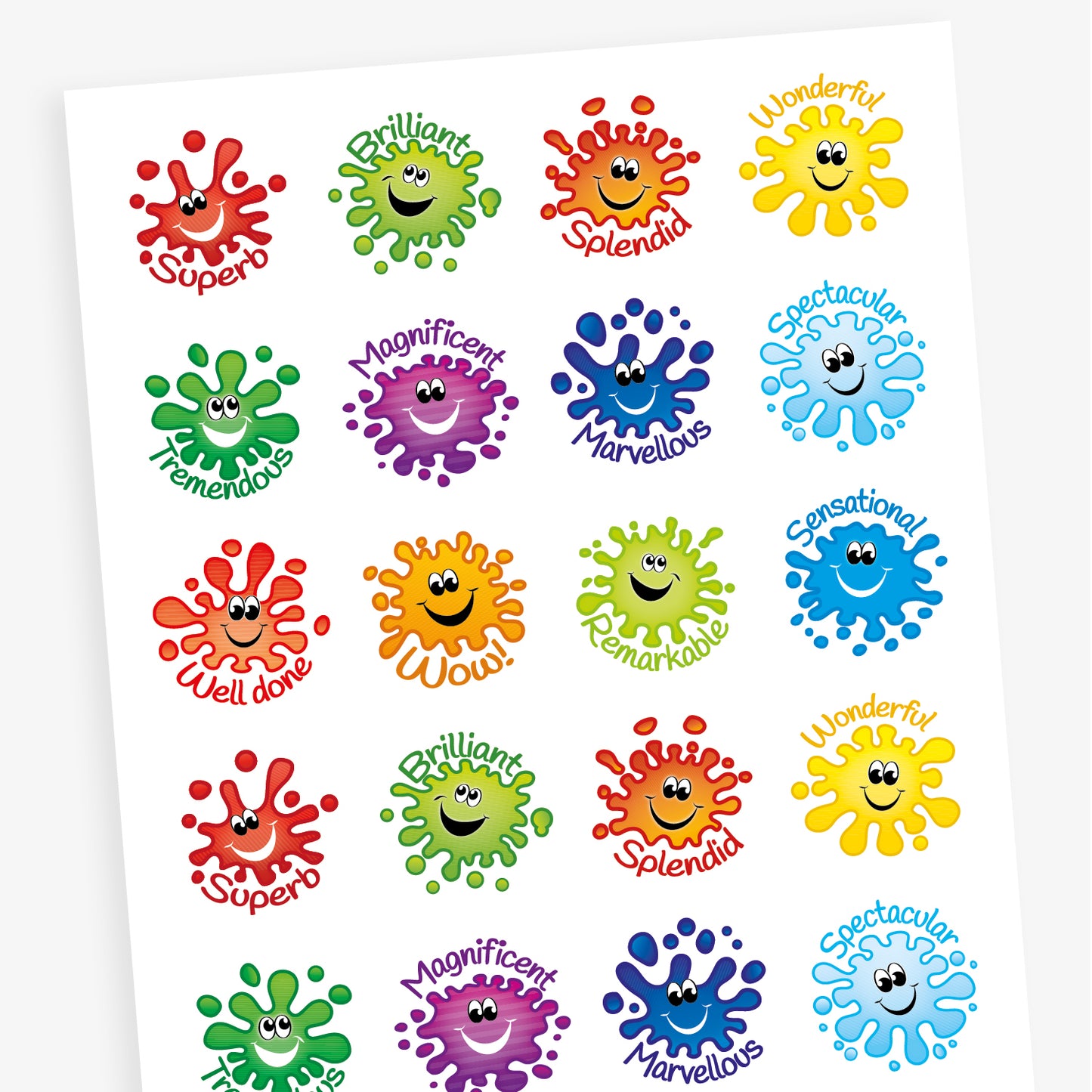 Happy Splash Stickers - 32mm