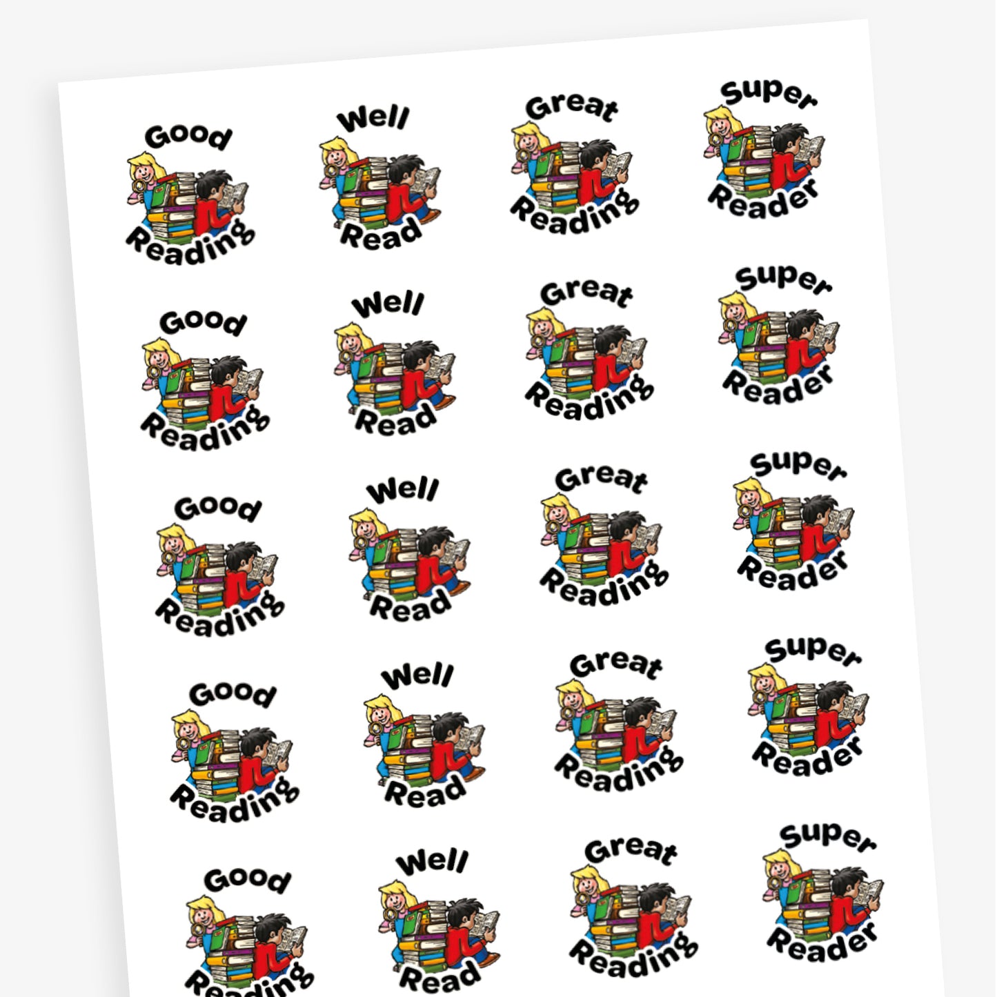 20 Reading Stickers - 32mm