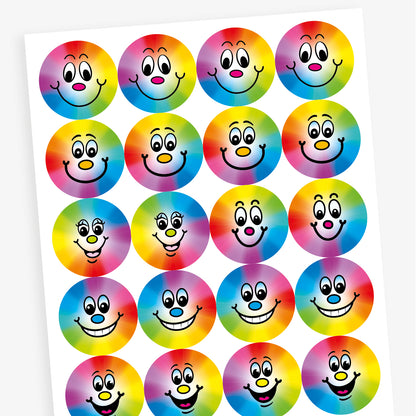 Rainbow Smiley Stickers - 32mm